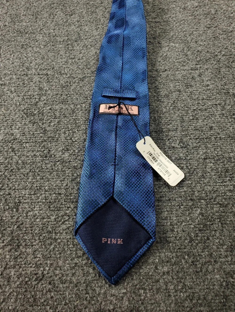 Thomas Pink Pontic Dot Silk Tie Royal Blue 2004 Jacquard Handmade Formal NEW